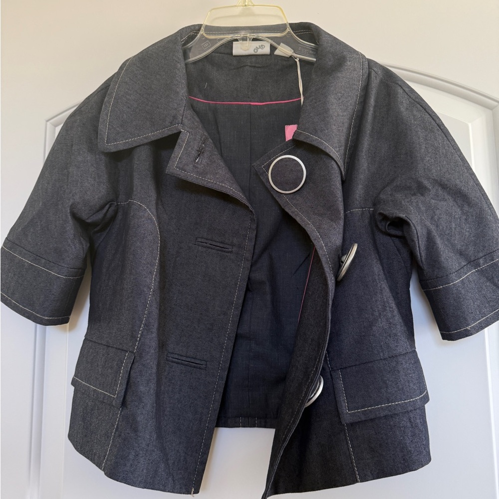 Kenar Dark Gray Blazer with Pink Lining